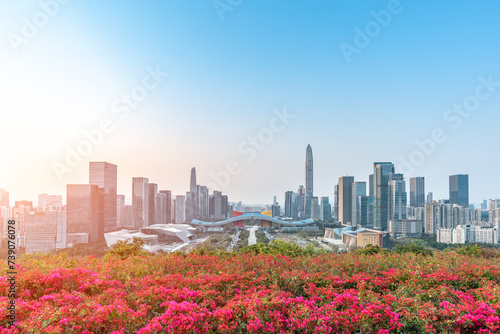 Scenery of the Central Axis Urban Skyline in Futian District, Shenzhen, Guangdong Province photo
