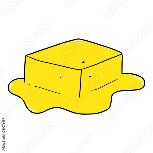 melting butter illustration hand drawn isolated vector