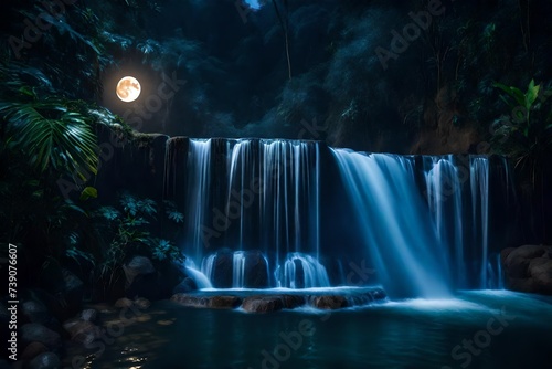 waterfall at night