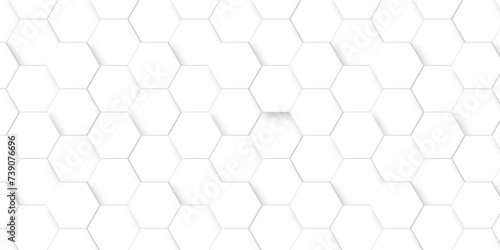 Abstract modern Background with white lines 3d Hexagonal structure futuristic white background and Embossed Hexagon   honeycomb white Background  light and shadow  Vector.