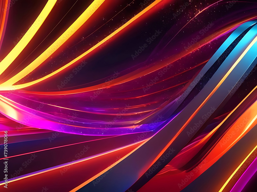 Neon lines shapes glow on dark background. abstract background Neon lines shapes glow on dark background. abstract background