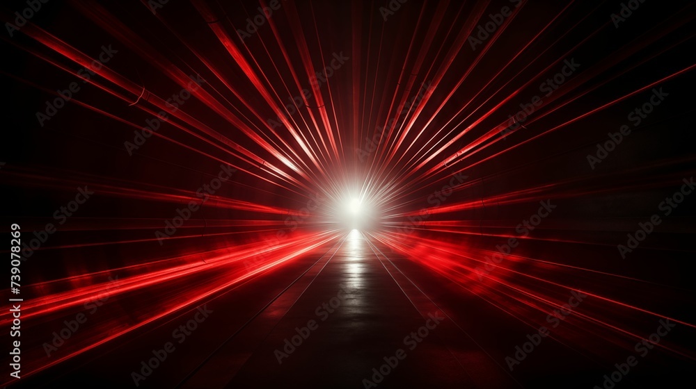 Red light emitted through a dark tunnel. Red light emitted through a dark tunnel.
