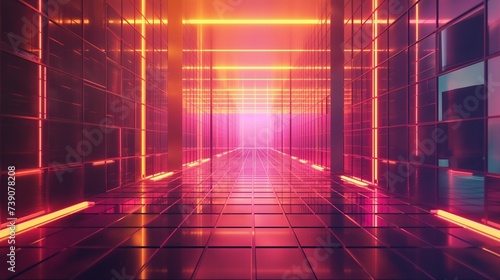 Retro sci-fi grid background  neon colors.