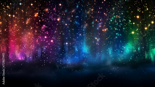 Stars sparkles with a rainbow effect.