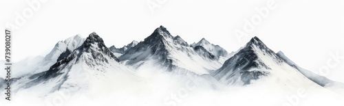 snowy mountains isolated against a white background © Eddy Drmwn