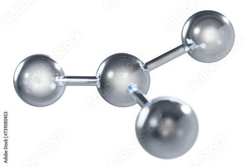 Glossy glass molecule structure, 3d rendering © nespix