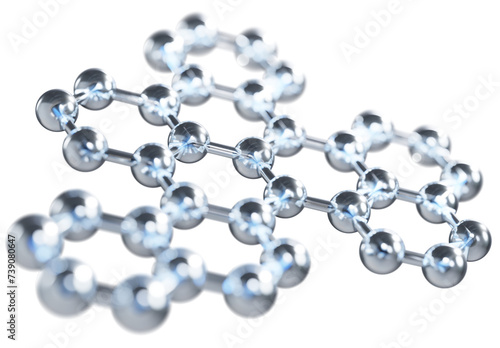 Glossy glass molecule structure, 3d rendering
