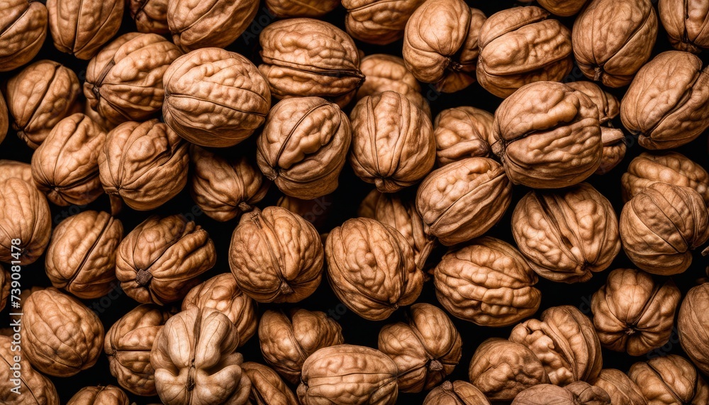 Nutty Delight - A close-up view of a pile of walnuts Nutty Delight - A close-up view of a pile of walnuts