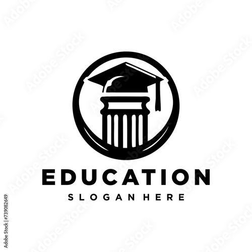 Student with book logo vector. Education logo template design concept.University and academy vector icons