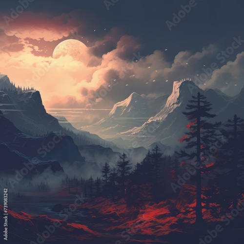 sunset in the mountains © Siniy