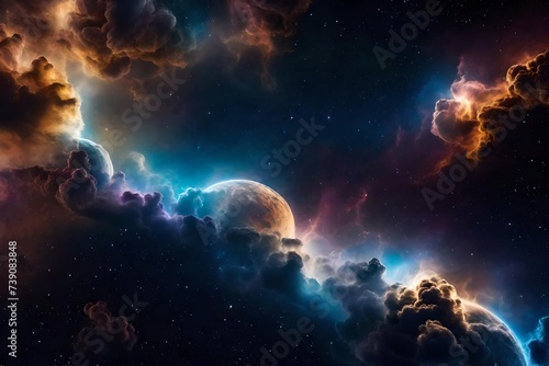 scene with stars and nebula