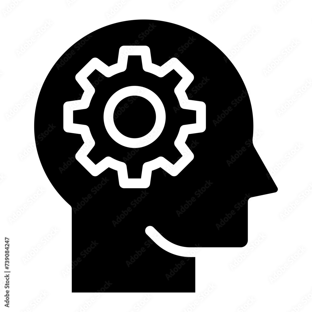 AI, Artificial intelligence icon of human face with a digital chip on brain for computer and technology icon AI, Artificial intelligence icon of human face with a digital chip on brain for computer and technology icon