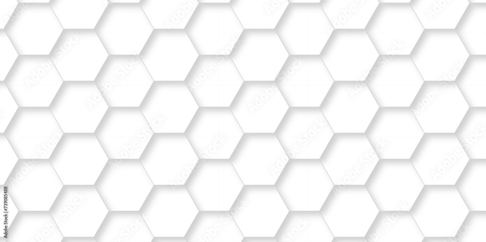 Abstract modern Background with white lines 3d Hexagonal structure futuristic white background. Modern minimal Embossed Hexagon , honeycomb white Background ,light and shadow ,Vector. Abstract modern Background with white lines 3d Hexagonal structure futuristic white background. Modern minimal Embossed Hexagon , honeycomb white Background ,light and shadow ,Vector.