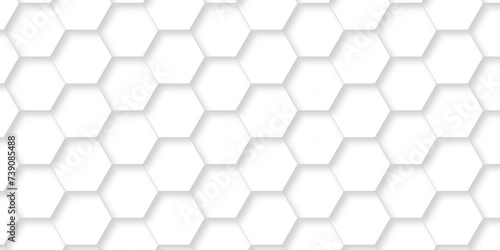 Abstract modern Background with white lines 3d Hexagonal structure futuristic white background. Modern minimal Embossed Hexagon , honeycomb white Background ,light and shadow ,Vector.