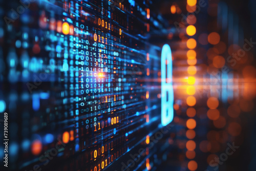 Wallpaper Mural A blurred image of a binary code with the number 0 in the middle Torontodigital.ca