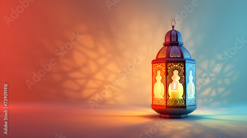 Lantern On Isolated Background, Ramadan Kareem, Religious Month, Religious Day, World Islamic Festival, Generative Ai