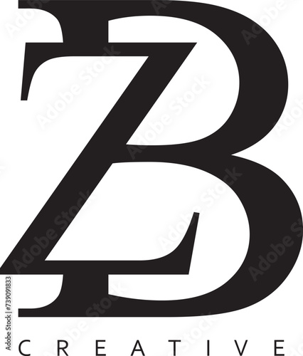 BZ letter modern logo. ZB vector design photo