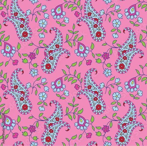 seamless vector paisley  design on background