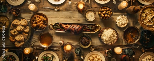 Delicious Jewish food on the table, celebrating Passover. Religious food of Judaism.