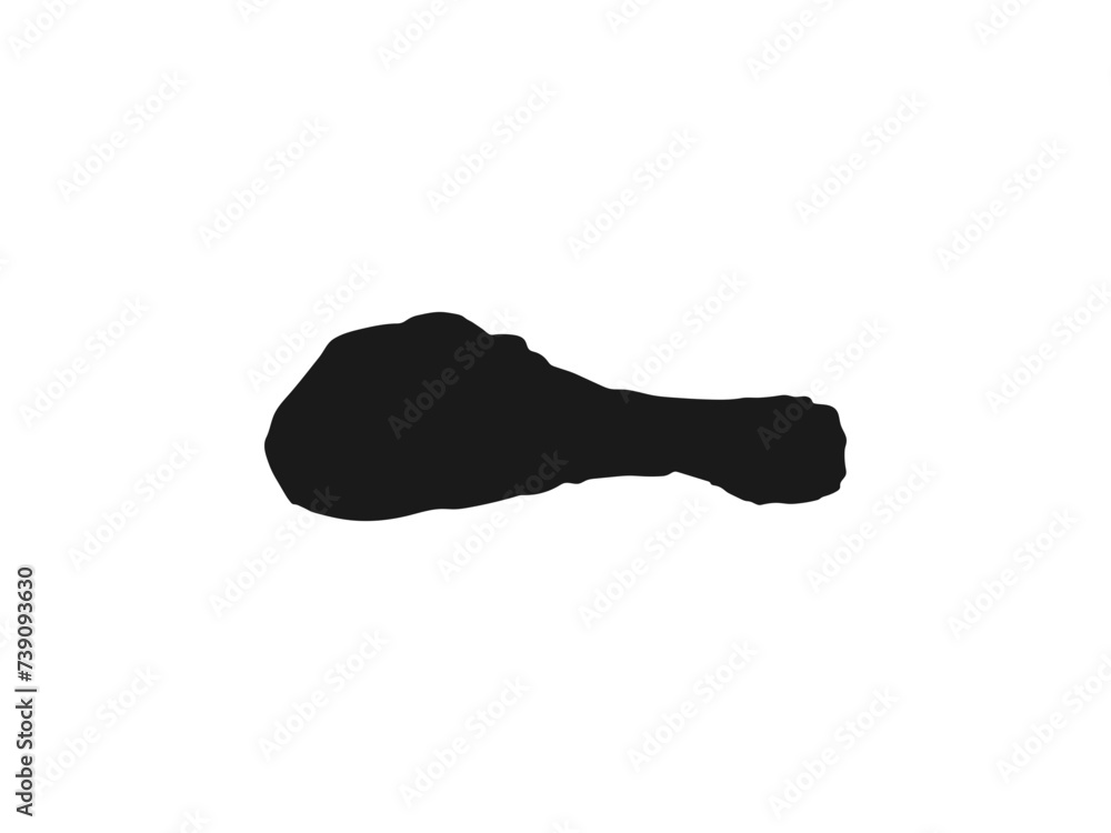 Chicken leg or drumstick flat vector icon. silhouettes icon can be used for web and mobile food apps and websites. black silhouette vector illustration isolated on white background. Chicken leg or drumstick flat vector icon. silhouettes icon can be used for web and mobile food apps and websites. black silhouette vector illustration isolated on white background.