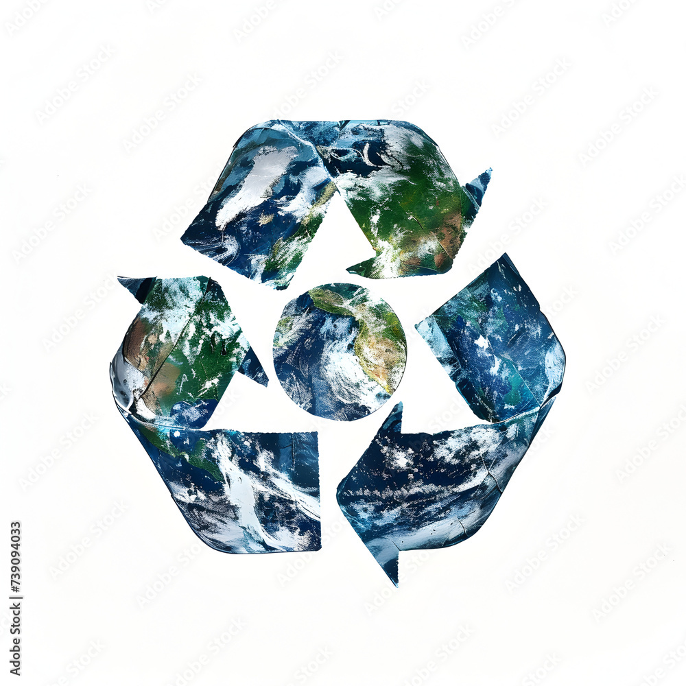 Recycle logo as planet Earth Recycle logo as planet Earth