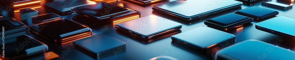 A diverse array of modern technology gadgets and electronics neatly organized on a wooden surface, showcasing personal tech variety. A diverse array of modern technology gadgets and electronics neatly organized on a wooden surface, showcasing personal tech variety.