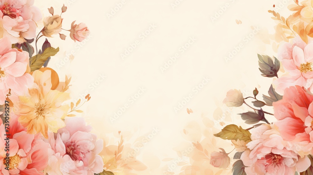 Artistic floral border with room for text Artistic floral border with room for text