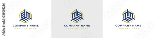 Letters BMM, MBA, MMB Monogram Logo Set, suitable for any business with BMM, MBA, MMB initials