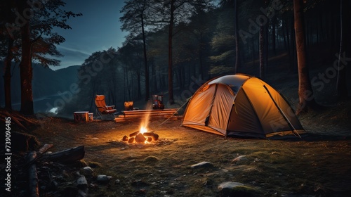 Camp Forest Adventure Travel Remote Relax Concept