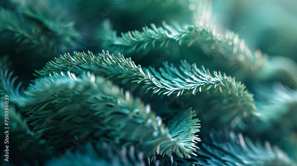 Fluid and flowing elegance of pine leaves in extreme close-up, creating calming circles in a serene ballet of natural grace.