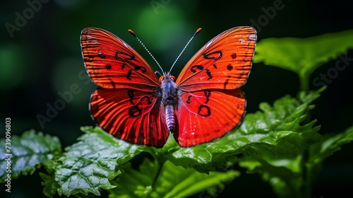 Close up view of the red batterfly photo