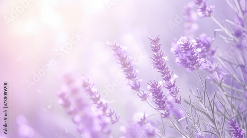 Soft lavender single color background, tranquil and spring-like with text space.
