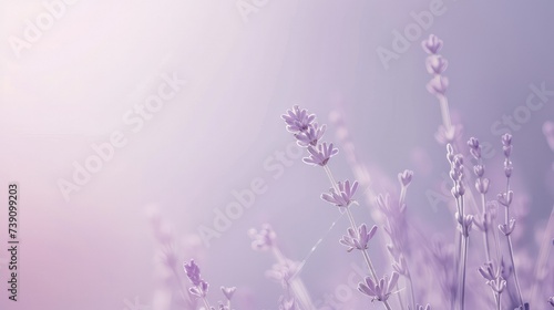 Soft lavender single color background  tranquil and spring-like with text space.