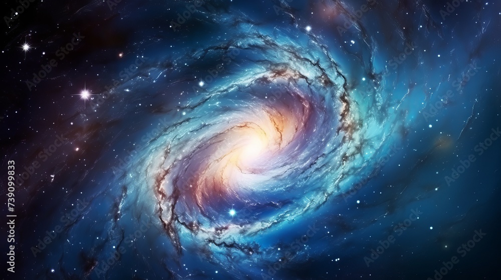 Incredibly beautiful spiral galaxy somewhere in deep space