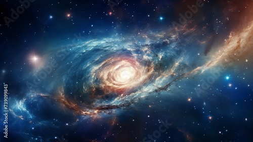 Incredibly beautiful spiral galaxy somewhere in deep space