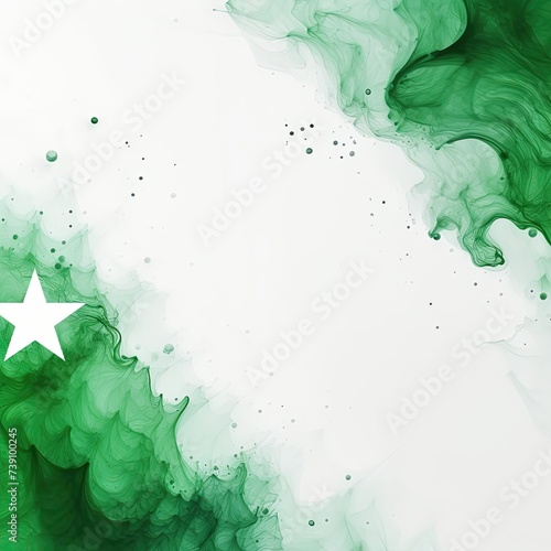 Pakistan Flag Elements with copy space for text in green and white color photo