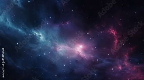 Nebula and stars in deep space  glowing mysterious universe.
