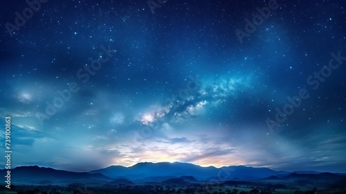 Panorama view universe space shot of milky way galaxy with stars on a night sky background.The Milky Way is the galaxy that contains our Solar System