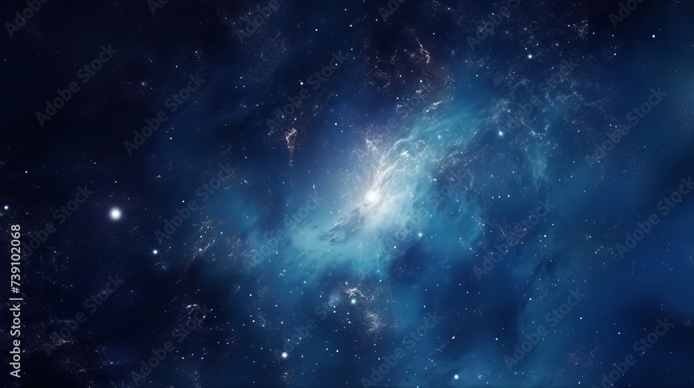 Space scene with stars in the galaxy. Panorama. Universe filled with stars, nebula and galaxy,.