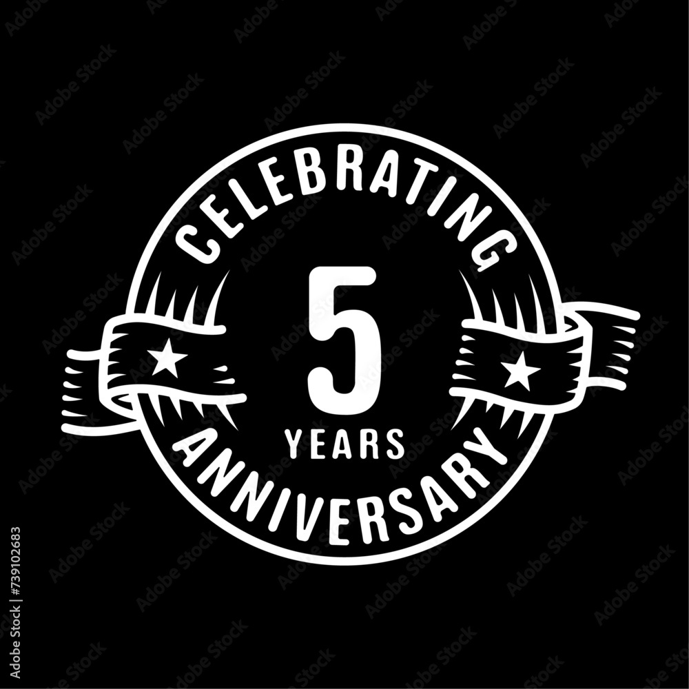 Fototapeta premium 5 years logo design template. 5th anniversary vector and illustration.