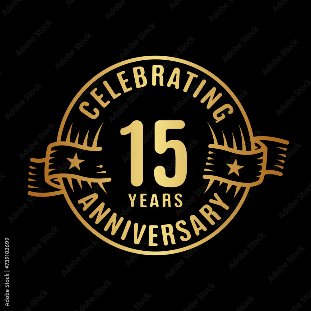 15 years logo design template. 15th anniversary vector and illustration.
