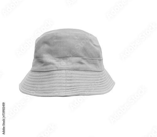 white bucket hat Isolated on a white background