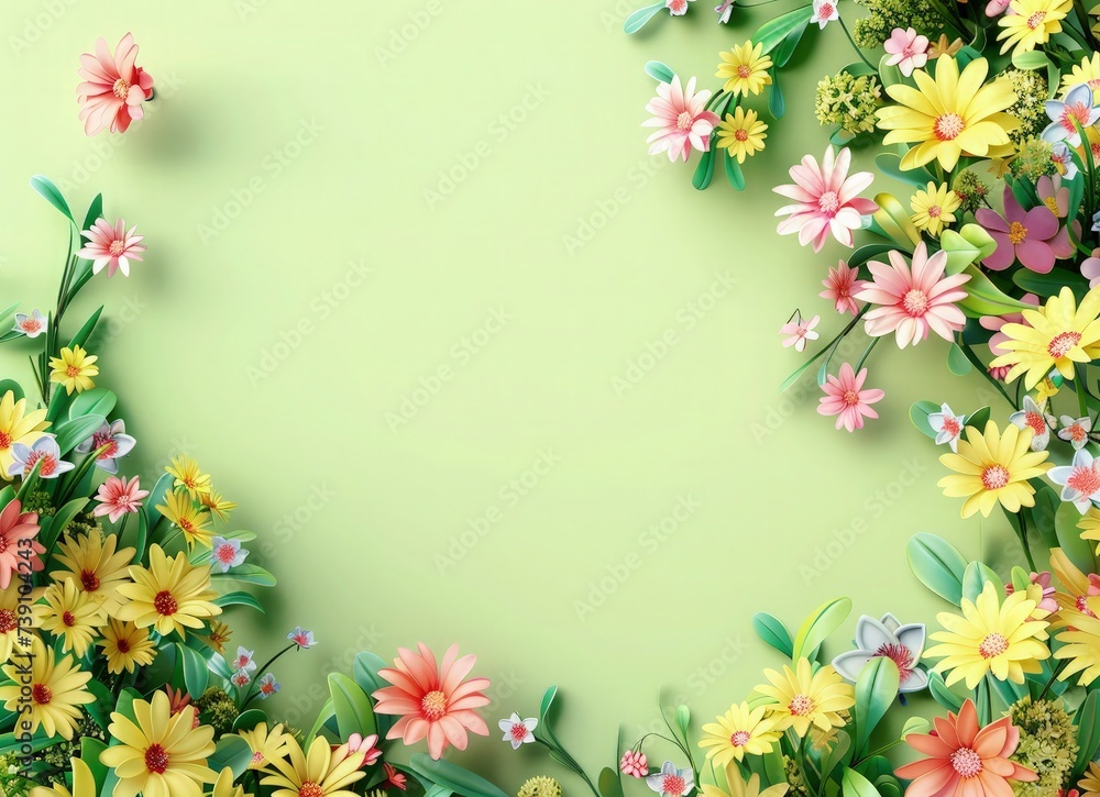 Spring festival floral banner design background