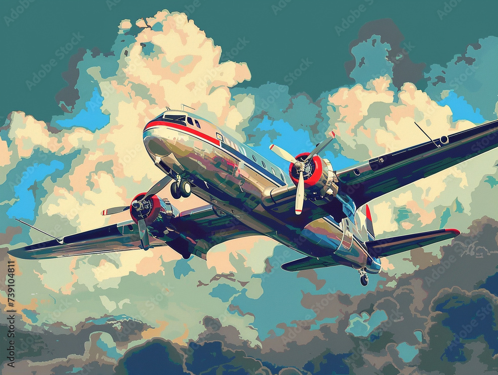 Classic aviation travel posters pop art skies Classic aviation travel posters pop art skies