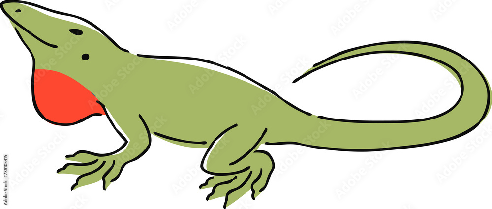 Obraz premium 手描きのアノールのイラスト