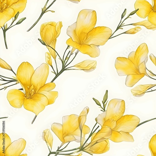 Seamless pattern of Freesia Minimalist abstract floral pattern Ideal for textile design