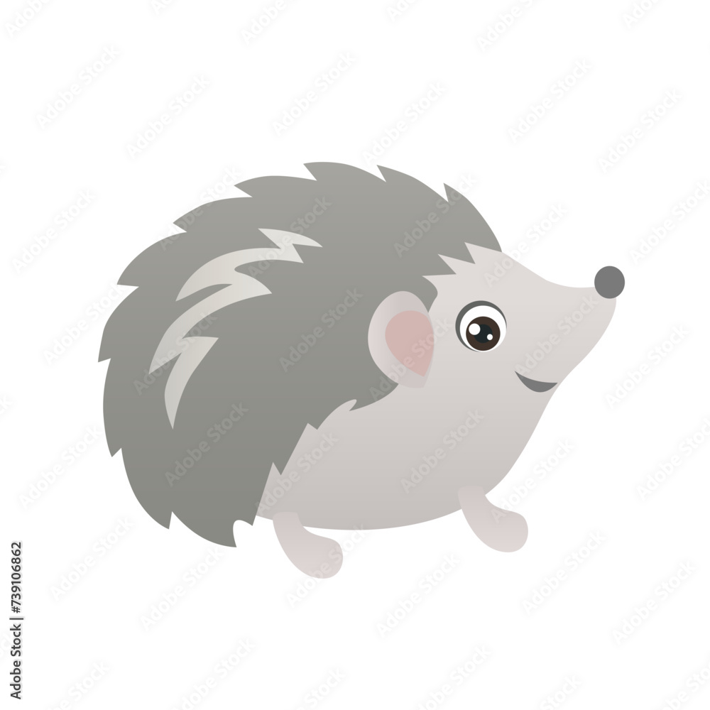 Cartoon funny hedgehog. Vector illustration of cute forest animal. Character in childish style isolated on a white background. Cartoon funny hedgehog. Vector illustration of cute forest animal. Character in childish style isolated on a white background.