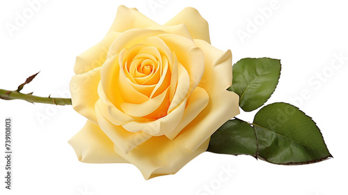 Yellow Rose Isolated on Transparent Background.