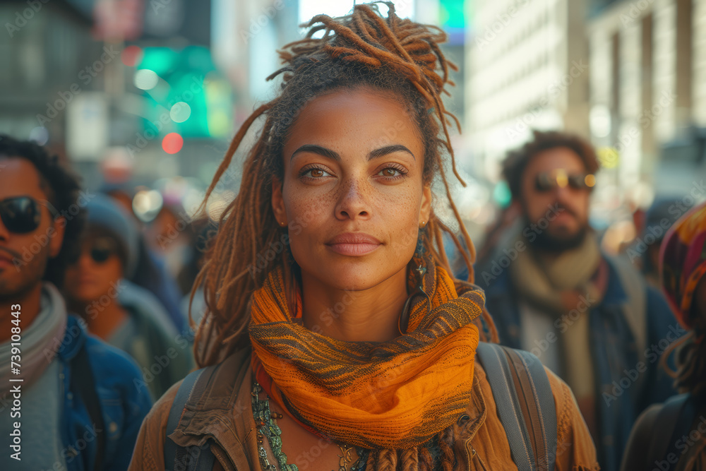 A diverse group of activists marching for social justice, advocating for equality and human rights. Generative Ai. A diverse group of activists marching for social justice, advocating for equality and human rights. Generative Ai.