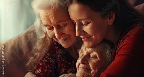 woman and grandmother in their home photo